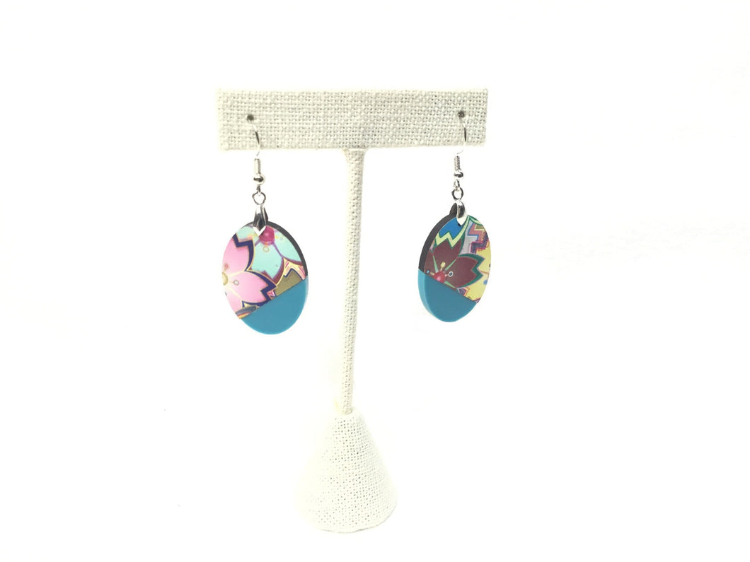 Floral Oval Earrings