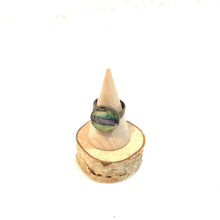 Ring - small round encaustic with resin