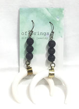 Crescent Lava Earrings