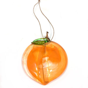 Flat Glass Peach Ornament