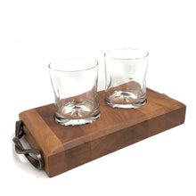 Mahogany Whiskey Flight with 2 Glasses