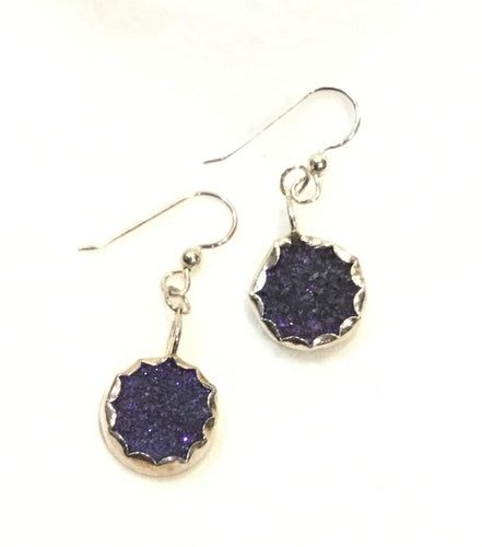 Deep Purple Druzy Earrings