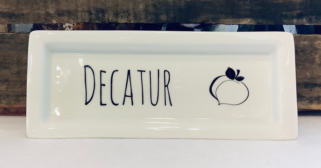 Decatur Peach Rectangle Tray
