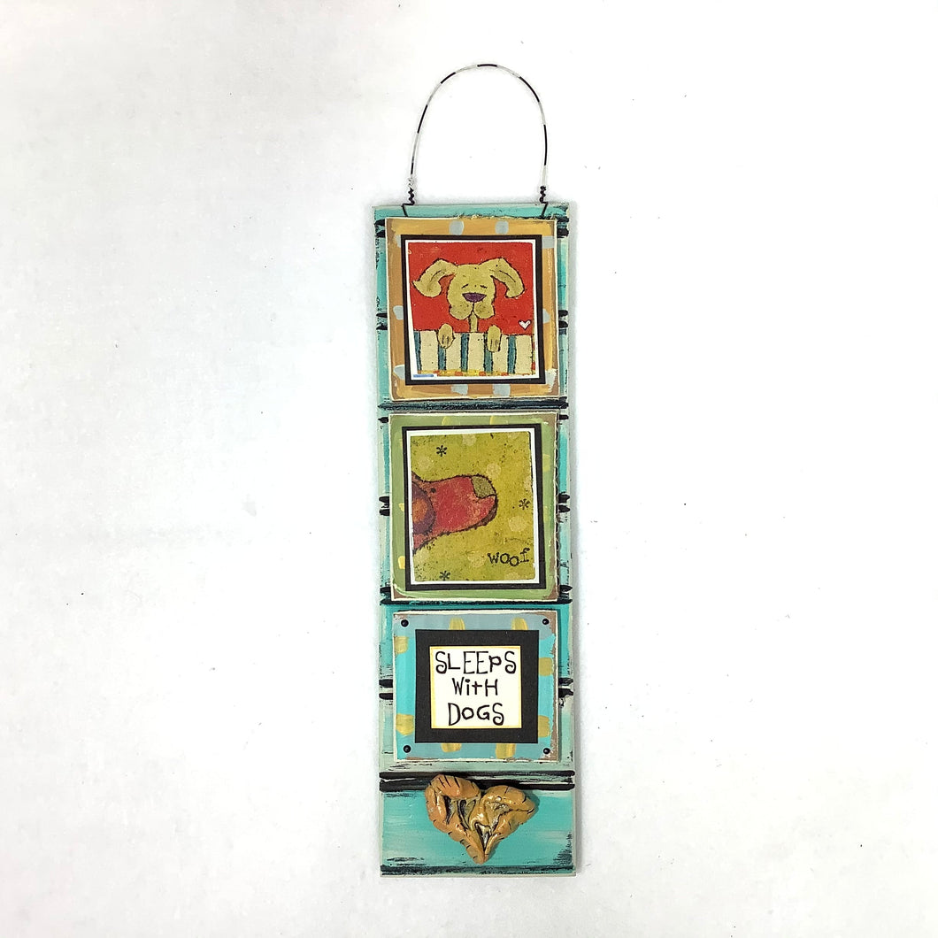 Hanging Dog Plaque - Sleeps with Dogs