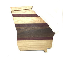 Georgia Shaped Multi Tone Wood Cutting Board