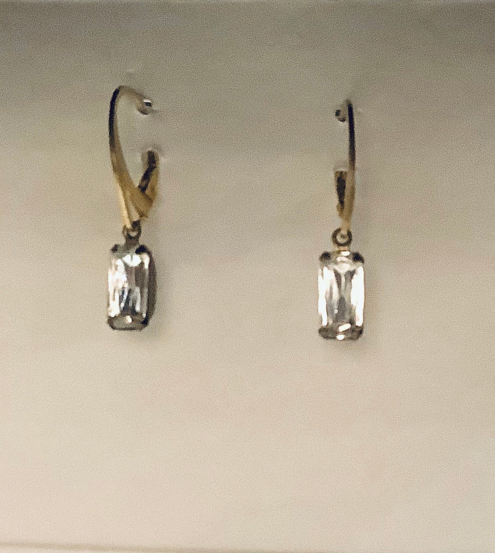 Earrings - Gold Vermeil Ear Wires with Vintage Crystals