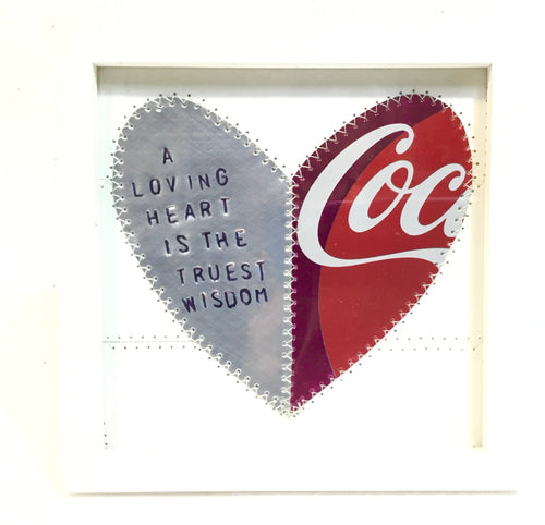 Inspirational Coca-Cola Heart collage card with frame