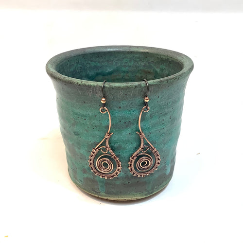 Coiled Copper Earrings