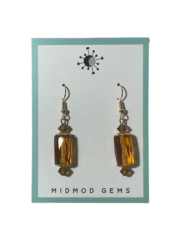 Amber Lantern Beaded Drop Earrings