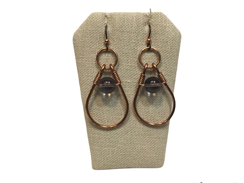 Oval Earring with Bead Earrings
