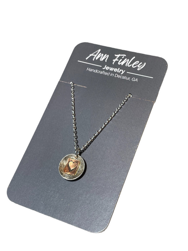.925 and Copper Heart Charm Pendant