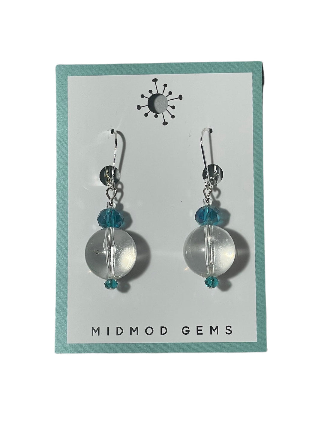 Clear and Color Beaded Drop Earrings