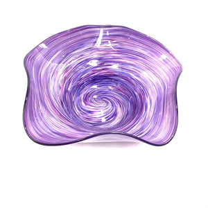 Blown Glass Wavy Bowl Large - Purple