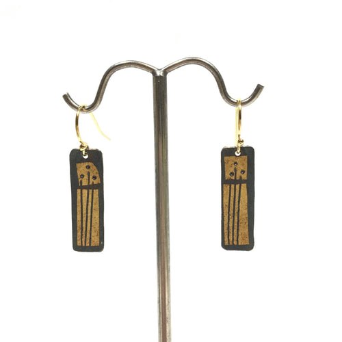 Kumboo Earrings - Oats on 2 Rectangles