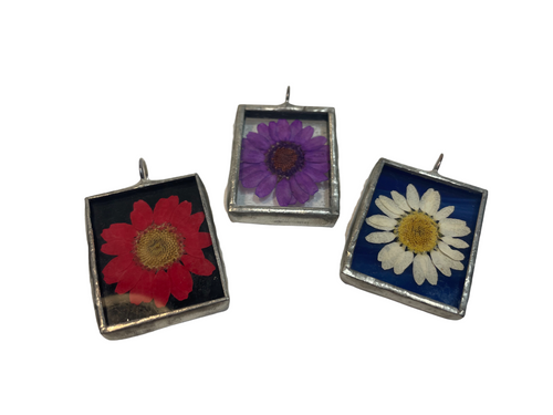 Flower Pendant - Large Rectangle