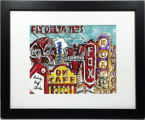 Framed silkscreen watercolor original. 8