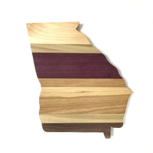 Georgia Shaped Multi Tone Wood Cutting Board