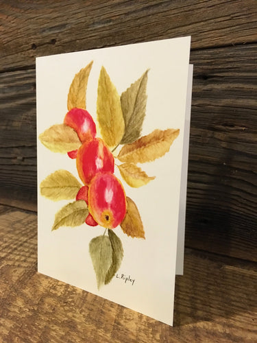 Fall Apples Watercolor Card