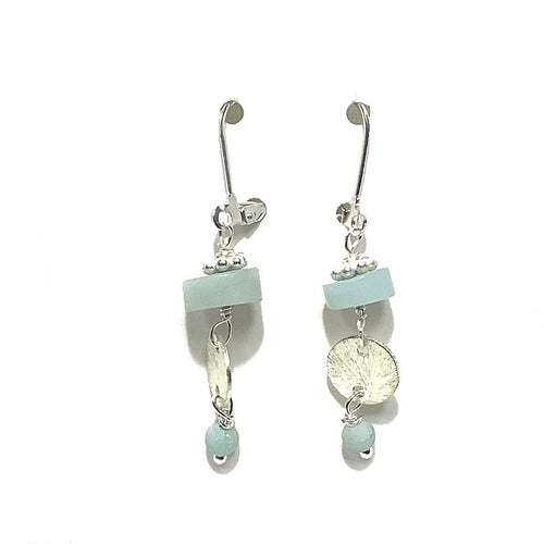 Earrings - Amazonite Beads on sterling wire