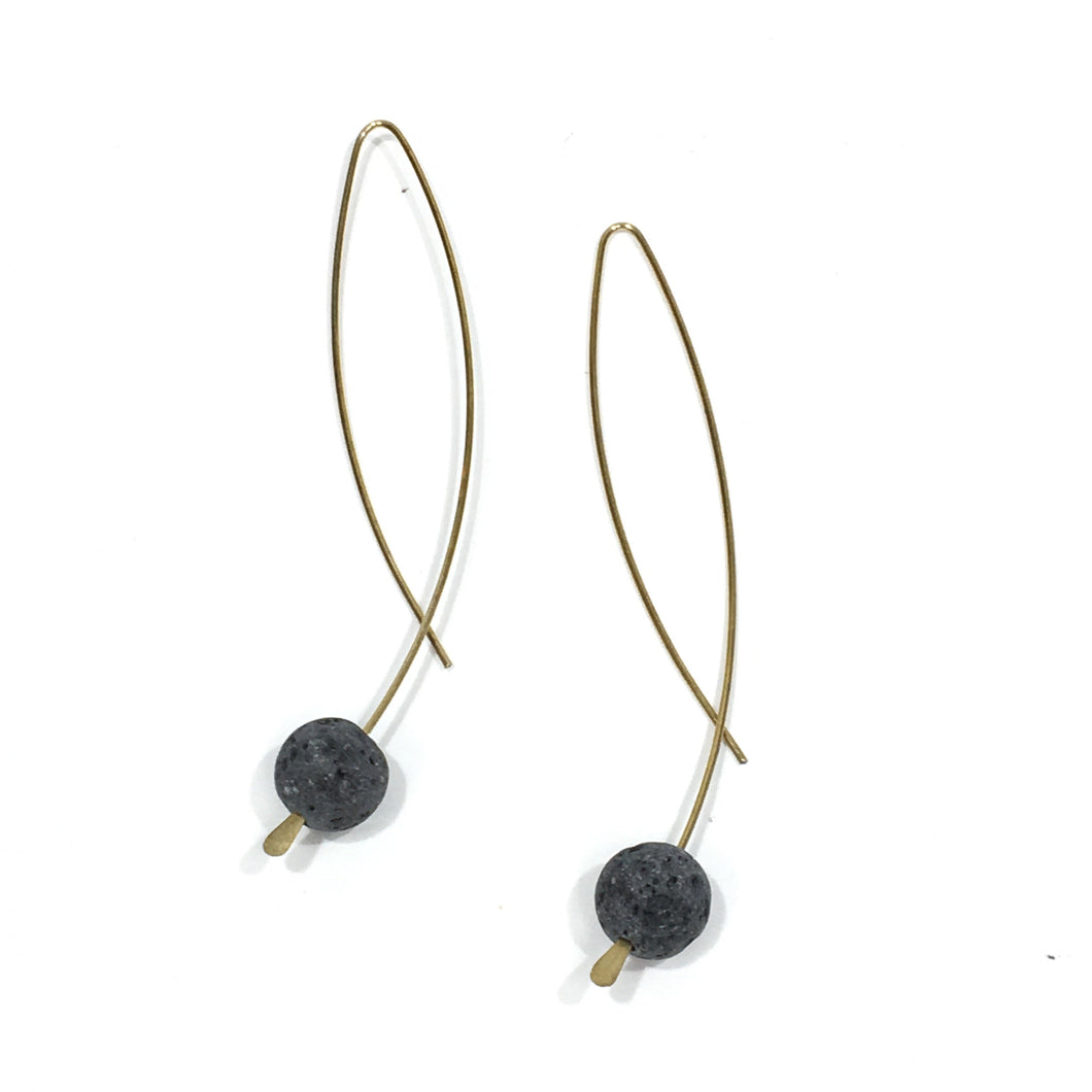 Long Earwire Diffuser Earrings - Lava