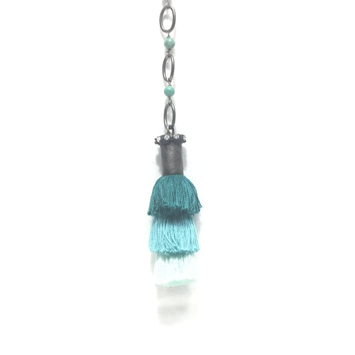 3 Tier Turquoise Tassel Necklace