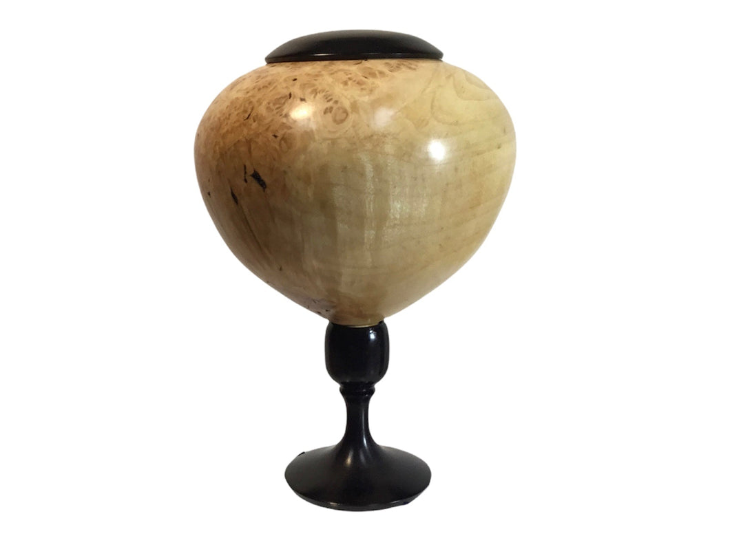 #216 Maple hollow form on pedestal