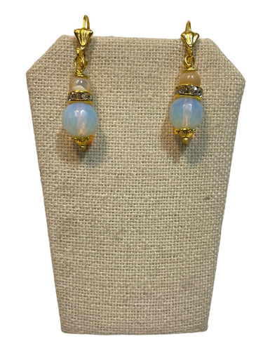 Gold opaline earrings