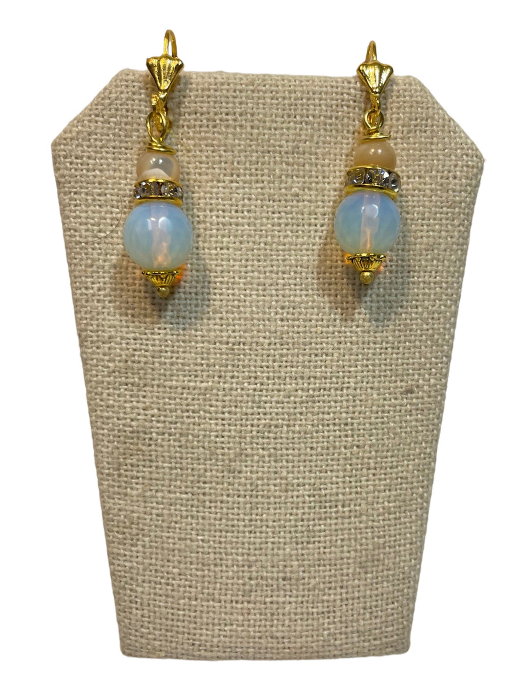 Gold opaline earrings