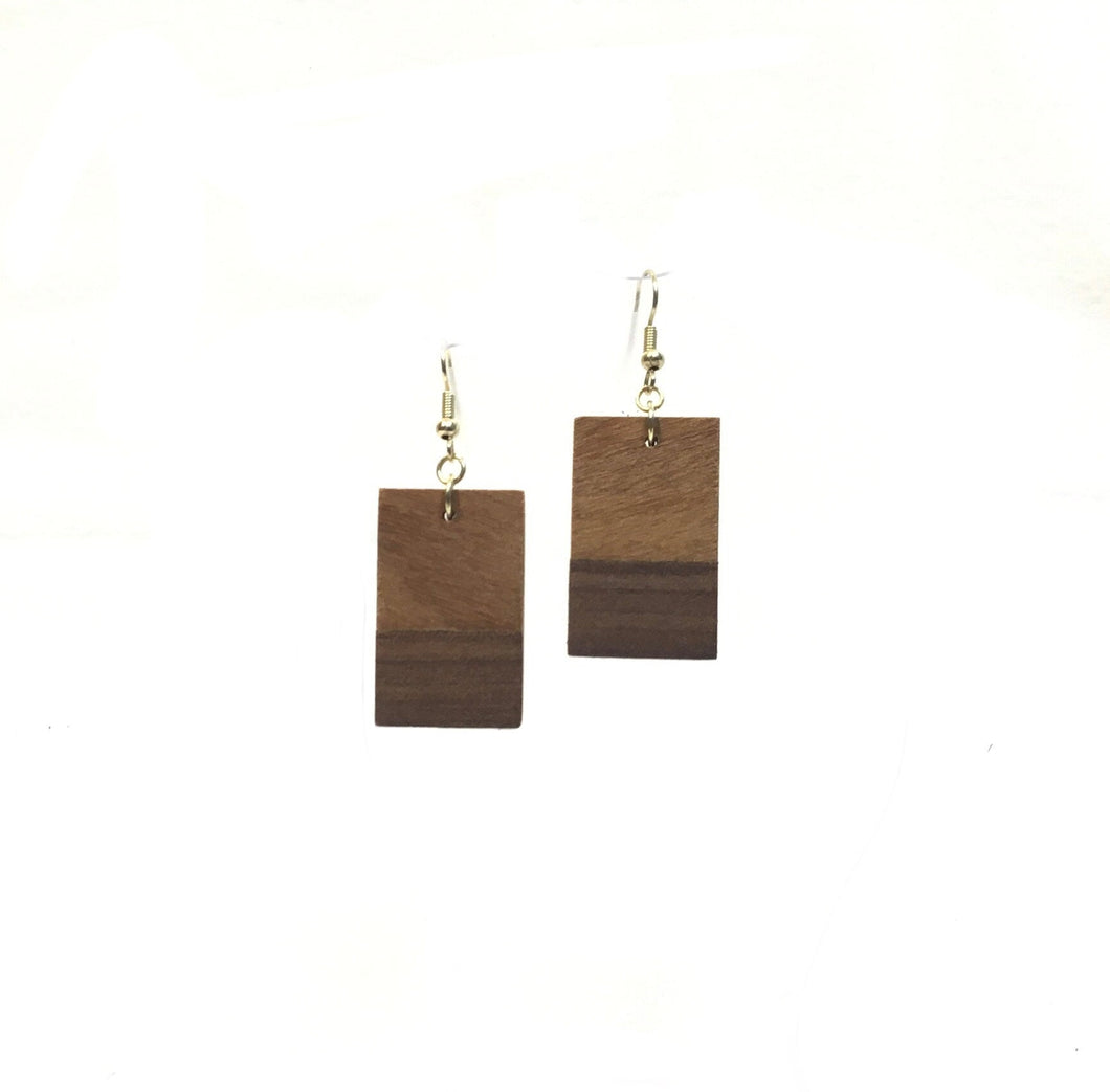 Large Total Wood Strip Earrings