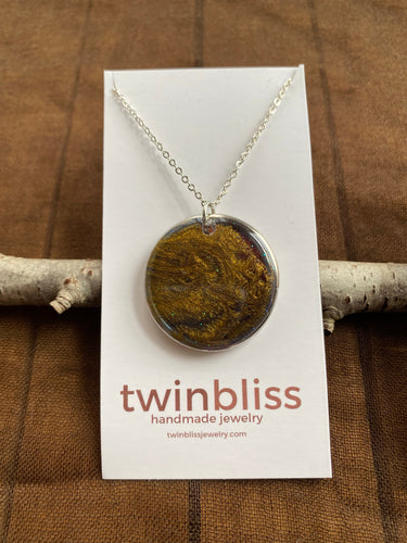 Earth & Sky Artisan -Liquid Gold Large Circle Necklace