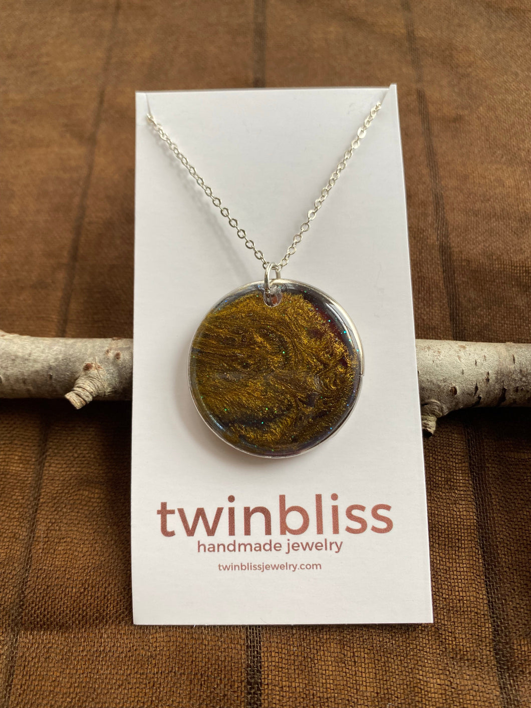 Earth & Sky Artisan -Liquid Gold Large Circle Necklace