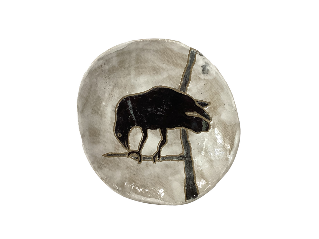 Crow on Bare Branch Dish