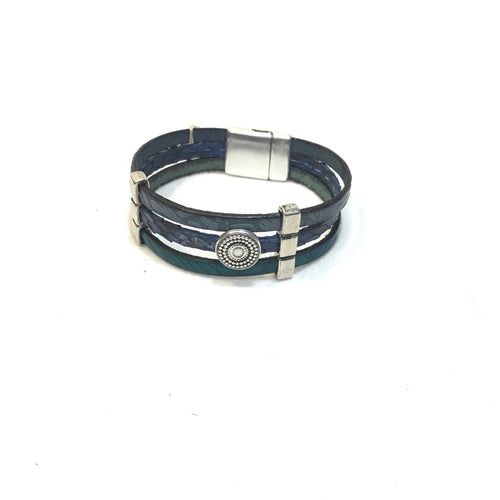 Blue Bracelet with Bar Sliders