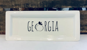 Georgia Peach (letter) Rectangle Tray