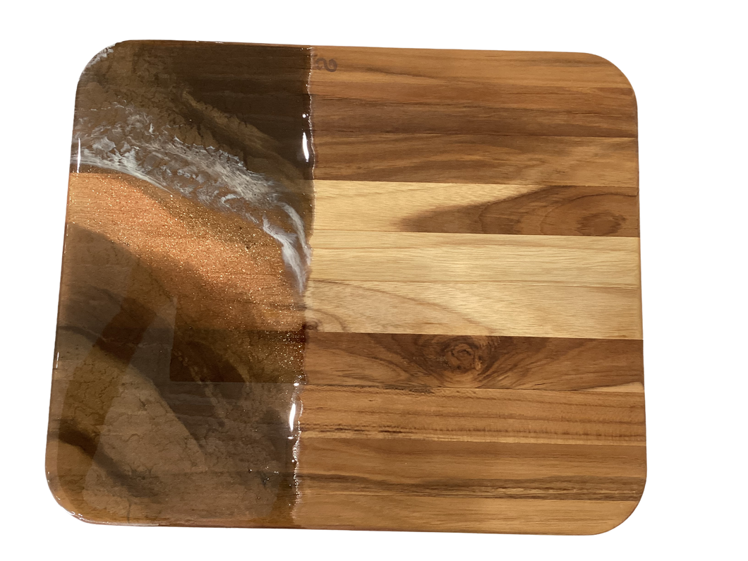 Large Tray with Brown and Copper Glitter