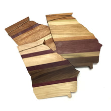 Georgia Shaped Multi Tone Wood Cutting Board