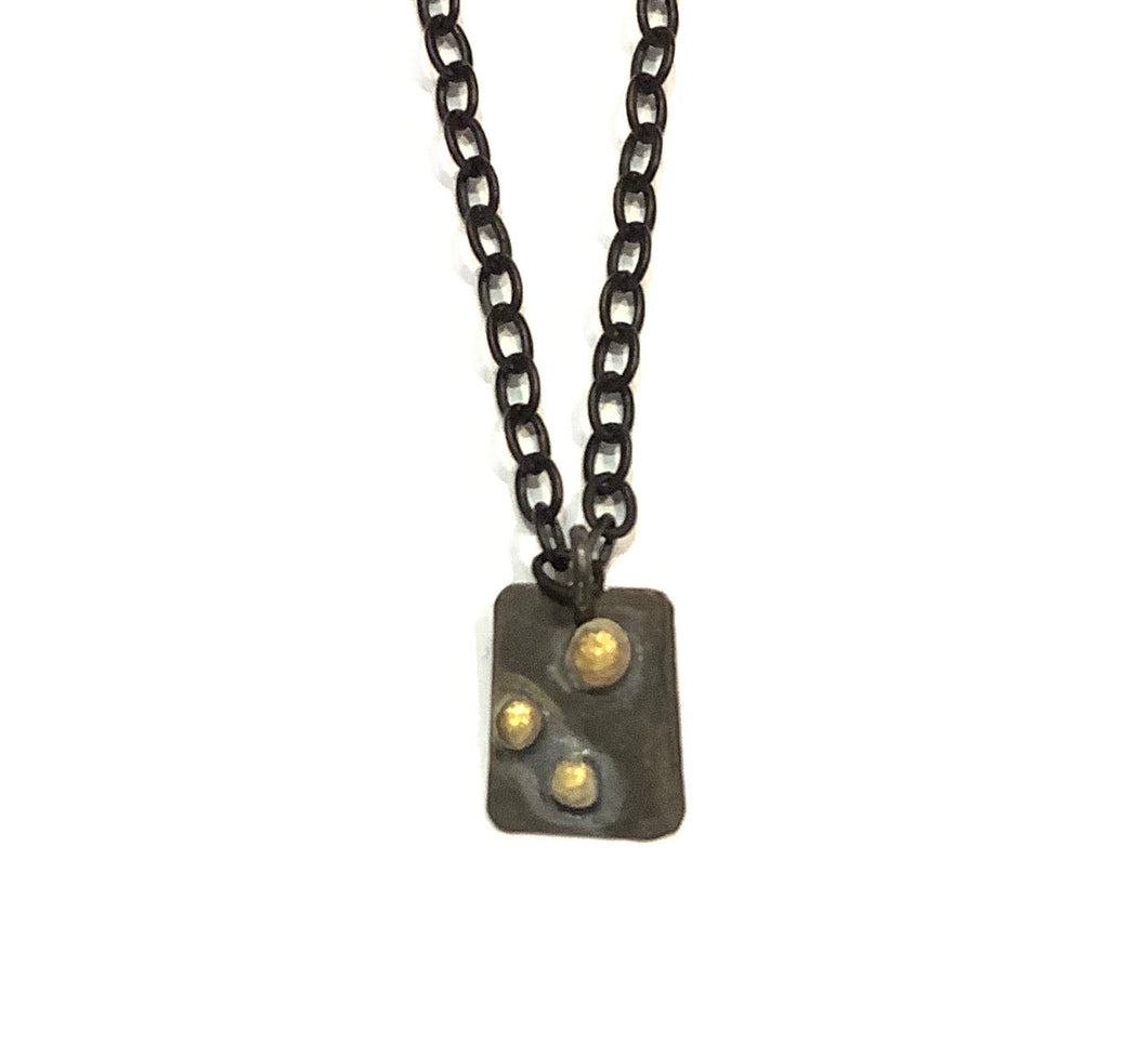 Gold Dots on Black Pendant