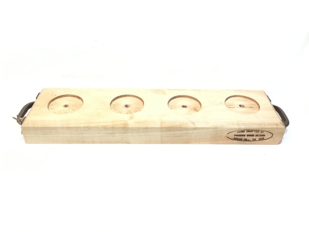 Maple Wooden Flight with Four Glasses