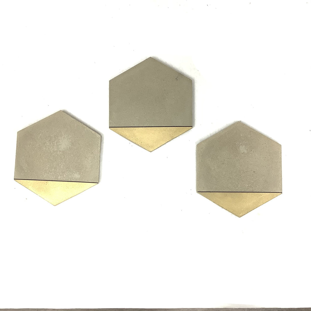 Hexagon Cheeseboard with Gold and Black Trim
