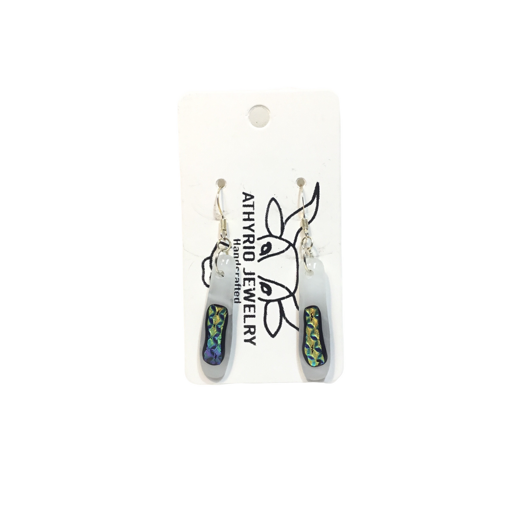 Fused Glass Dangle Earrings