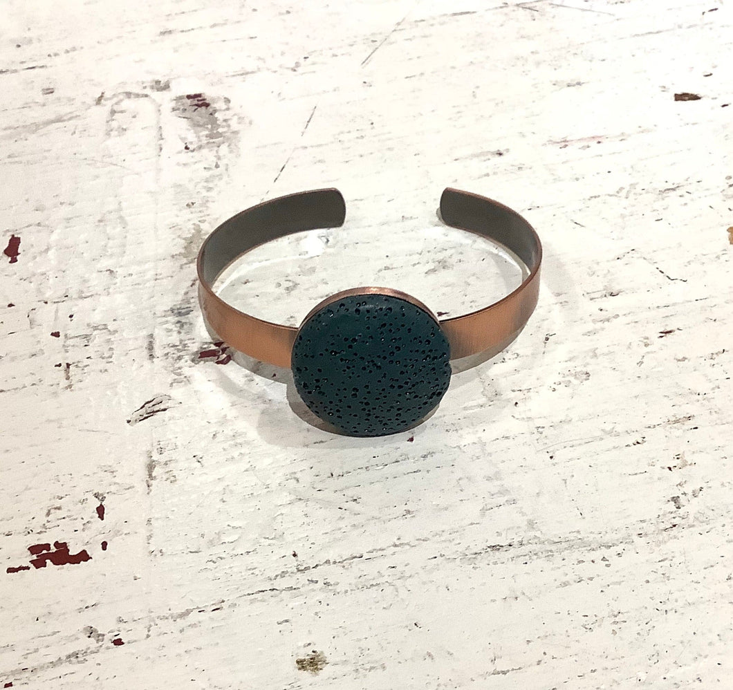 Lava Diffuser Bracelet - Slim Copper Metal