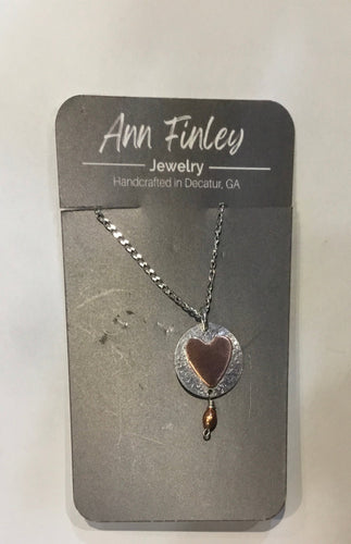 Heart on .925 disc with bead