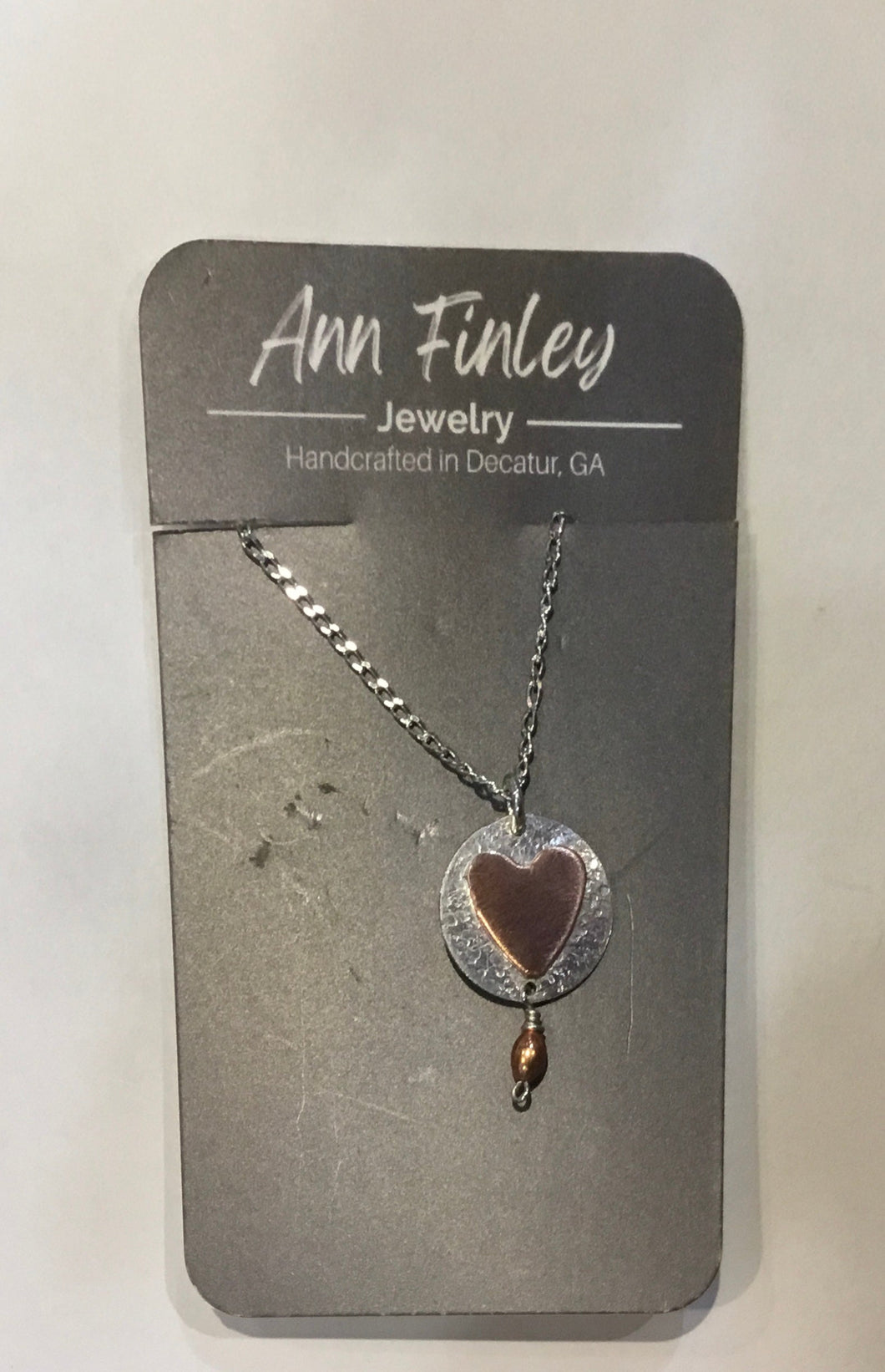 Heart on .925 disc with bead