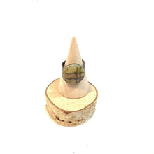 Ring - small round encaustic with resin