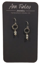 Earrings -  Tiny Hoops with White Pearl