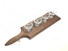 Black Walnut Flight with Four Glasses