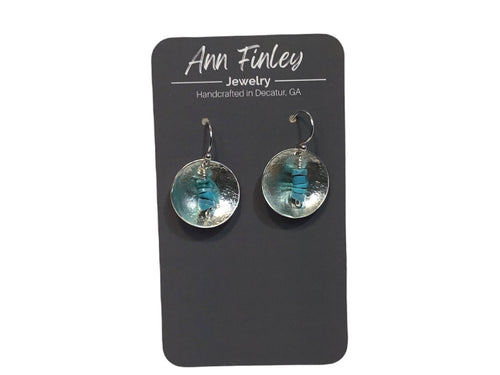 Earring -  Dome Disc withTurquoise