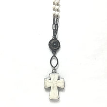 Magnetic Cross w/ Button Connector Necklace