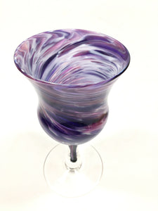 Blown Glass Goblet - purple swirl
