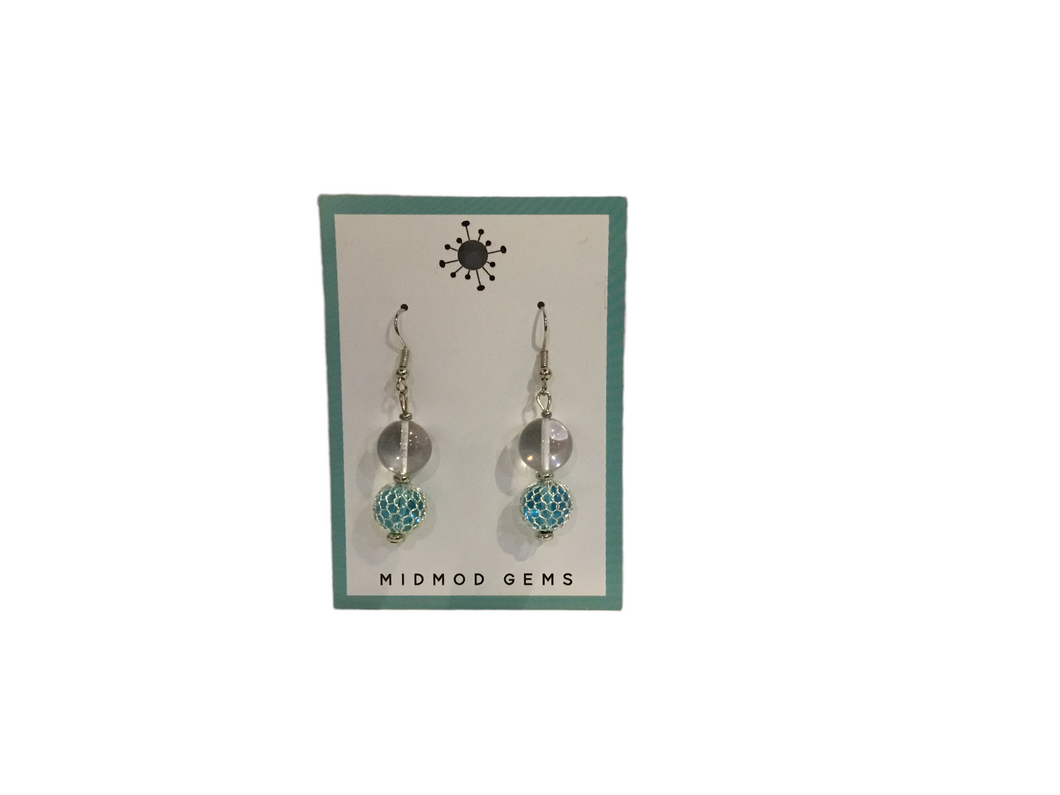 2 Balls with silver cage Earrings